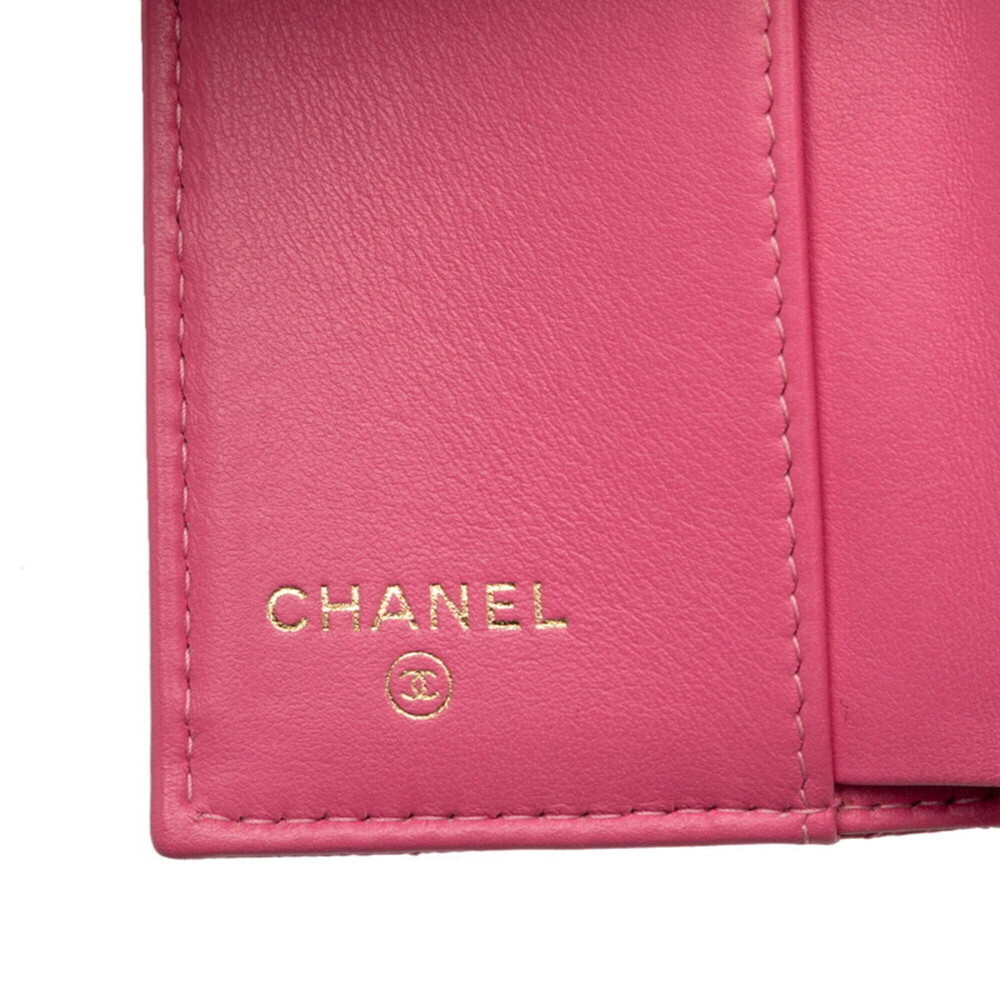 CHANEL Authentic Pink Caviar Leather Logo Wallet - Picture 6 of 9